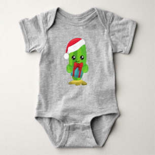 Weihnachtskaktus, Niedliche Kaktus, Weihnachtsmann Baby Strampler