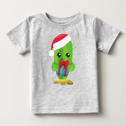 Weihnachtskaktus, Niedliche Kaktus, Weihnachtsmann Baby T-shirt (Vorderseite)