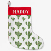Weihnachtskaktus Personalisierter Strumpf Kleiner Weihnachtsstrumpf (Vorderseite)