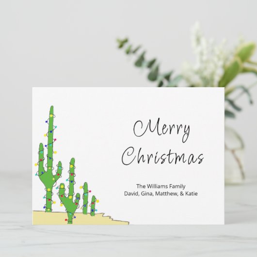 Weihnachtskaktus Südwestwüste Feiertagskarte (Stehend Vorderseite)