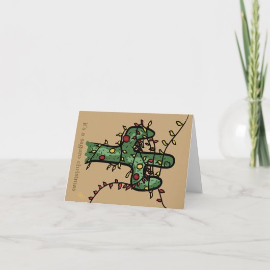 Weihnachtskaktus-Weihnachtskarte Feiertagskarte (Vorderseite)