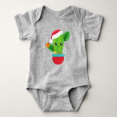 Weihnachtskaktus, Weihnachtsmannmütze, Weihnachtss Baby Strampler (Vorderseite)
