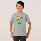 Weihnachtskaktus, Weihnachtsmannmütze, Weihnachtss T-Shirt (Vorne ganz)