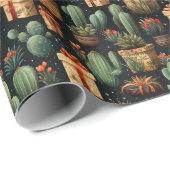Weihnachtskaktus Winterurlaub Südwestwüste Geschenkpapier (Rolleneckpunkt)