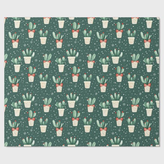Weihnachtskaktus Wrapping Paper Geschenkpapier (Flach)