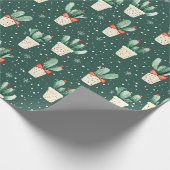 Weihnachtskaktus Wrapping Paper Geschenkpapier (Ecke)
