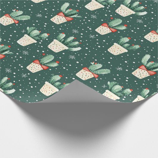 Weihnachtskaktus Wrapping Paper Geschenkpapier (Ecke)