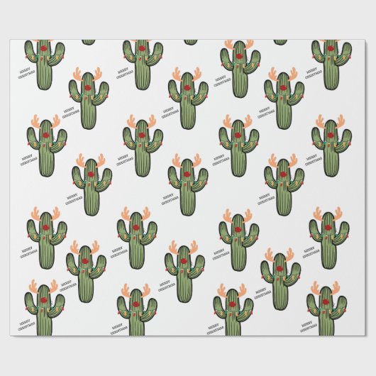 Weihnachtskaktus Wrapping Paper Geschenkpapier (Flach)