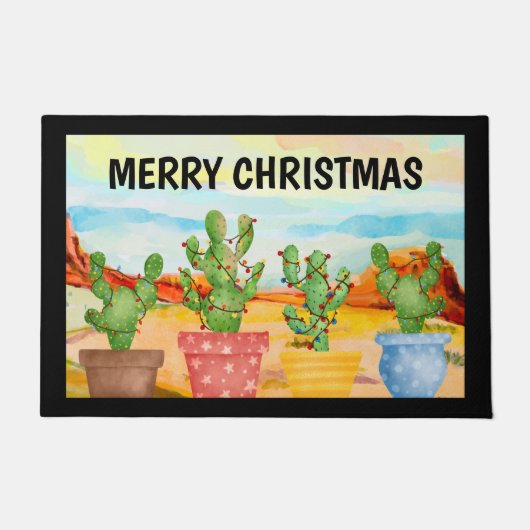 Weihnachtskaktuspforten Fußmatte (Vorderseite)