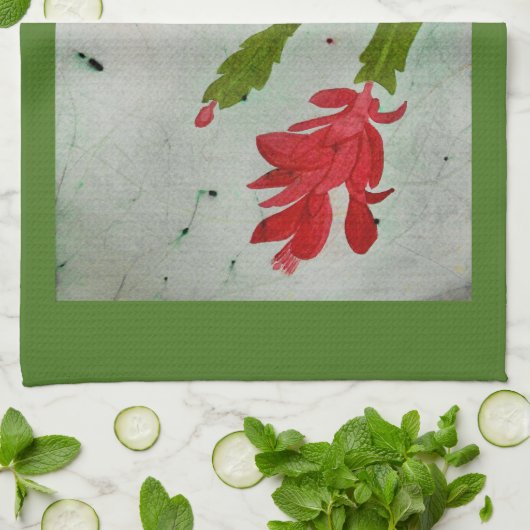 Weihnachtskaktuss-Aquarell Handtuch (Gefaltet)