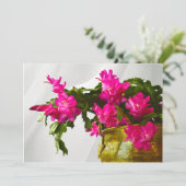 Weihnachtskaktuss-Nahaufnahme-Fotografie-Einladung Einladung (Stehend Vorderseite)