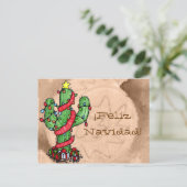 Weihnachtskaktuss-Postkarte Feiertagspostkarte (Stehend Vorderseite)