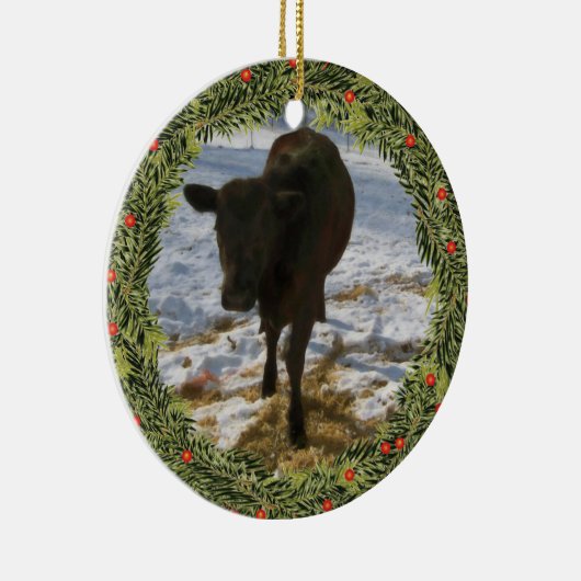 Weihnachtskalb Keramikornament (Rechts)