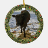 Weihnachtskalb Keramikornament (Vorne)