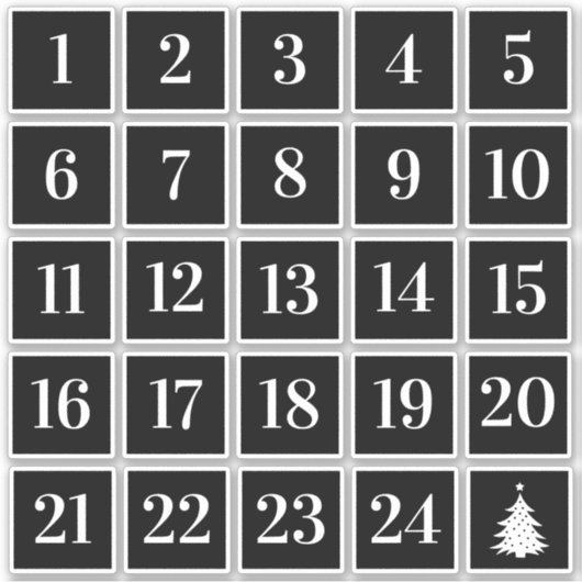 Weihnachtskalender Aufkleber (Vorderseite)