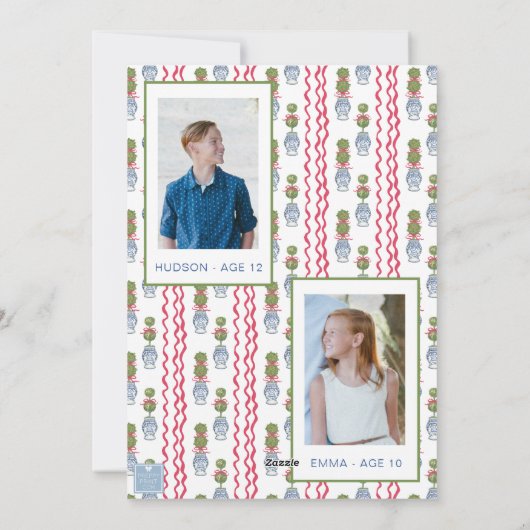 Weihnachtskalender Bambus Foto Feiertagskarte (Rückseite)