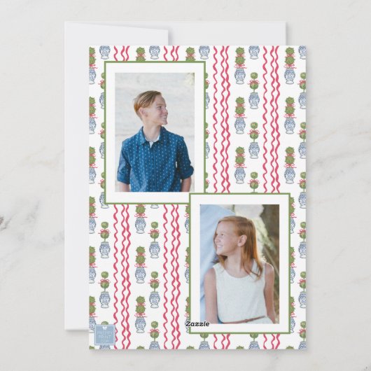 Weihnachtskalender Bambus Foto Feiertagskarte (Rückseite)