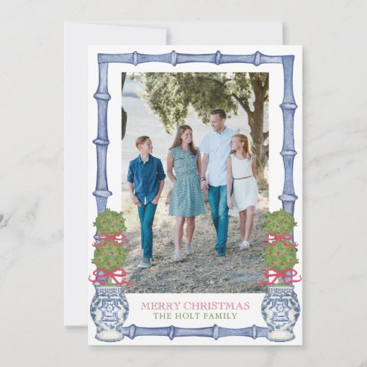 Weihnachtskalender Bambus Foto Feiertagskarte (Vorderseite)