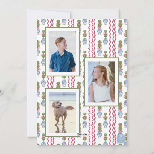 Weihnachtskalender Bambus Foto Feiertagskarte (Rückseite)