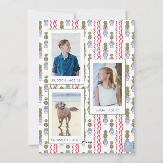 Weihnachtskalender Bambus Foto Feiertagskarte (Rückseite)