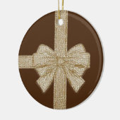 Weihnachtskalender, Beige Bow Keramik Ornament (Links)