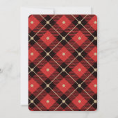 Weihnachtskalender, Berries, Ornamente und Kariert Einladung (Rückseite)