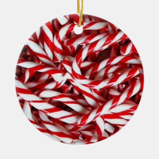 Weihnachtskalender, Candy Cane Keramik Ornament (Vorne)