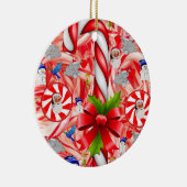 Weihnachtskalender, Candy Cane Keramik Ornament (Rechts)