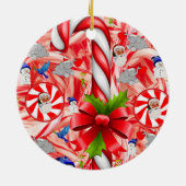 Weihnachtskalender, Candy Cane Keramik Ornament (Hinten)