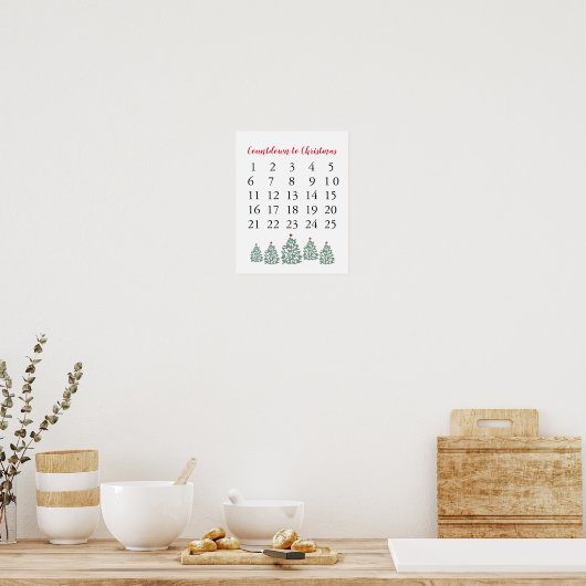 Weihnachtskalender Countdown bis Weihnachten Poster (Küche)