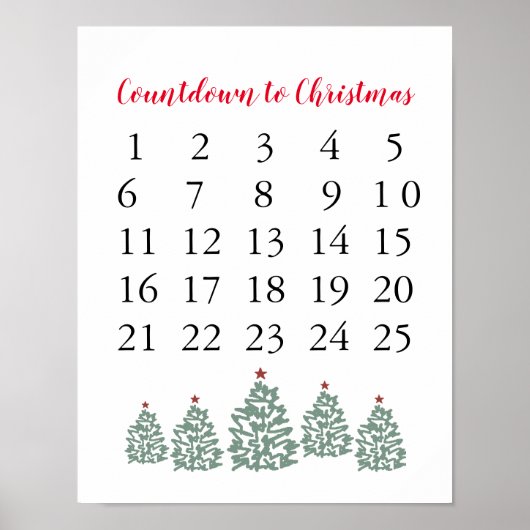 Weihnachtskalender Countdown bis Weihnachten Poster (Vorne)