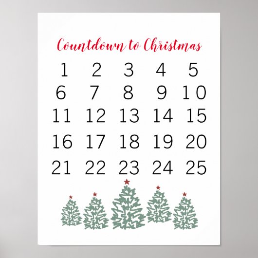 Weihnachtskalender Countdown bis Weihnachten Poster (Vorne)