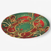 Weihnachtskalender des Roten Grüns Pappteller (Schrägansicht)