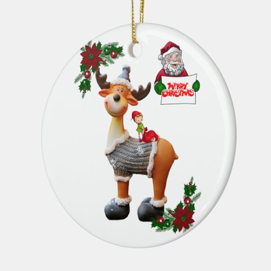 Weihnachtskalender, Elch Keramik Ornament (Links)