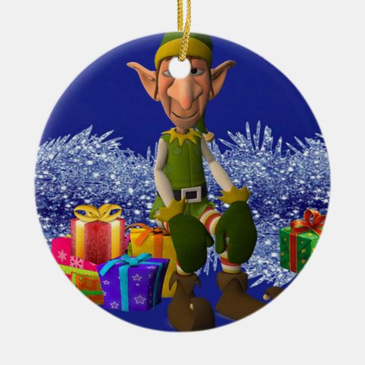 Weihnachtskalender, Elf Keramik Ornament (Vorne)