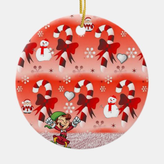 Weihnachtskalender, Elf Keramik Ornament (Vorne)