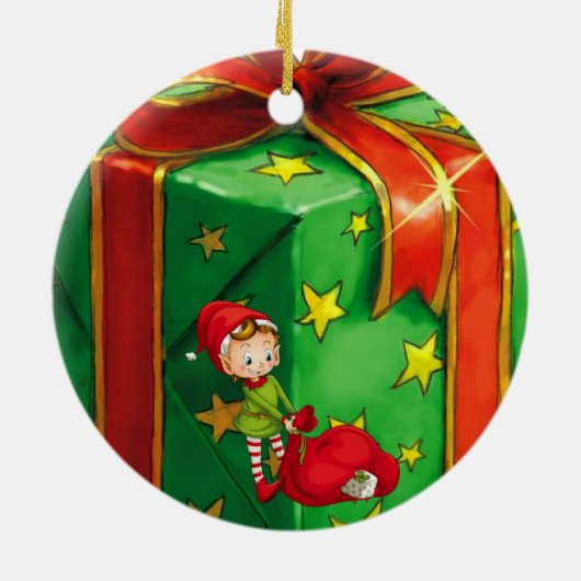 Weihnachtskalender, Elf Keramik Ornament (Hinten)
