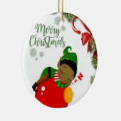 Weihnachtskalender, Elf Keramik Ornament (Rechts)