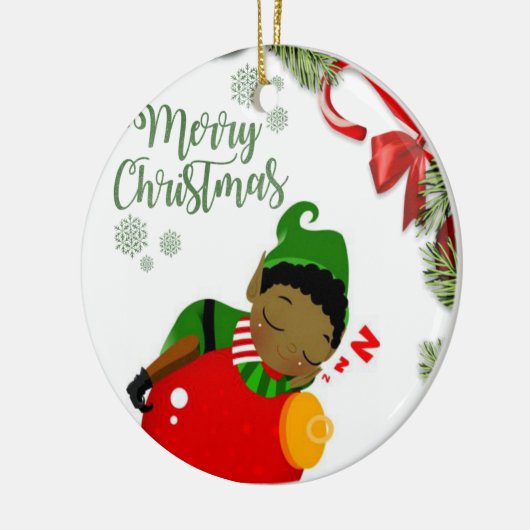 Weihnachtskalender, Elf Keramik Ornament (Links)