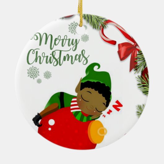 Weihnachtskalender, Elf Keramik Ornament (Hinten)