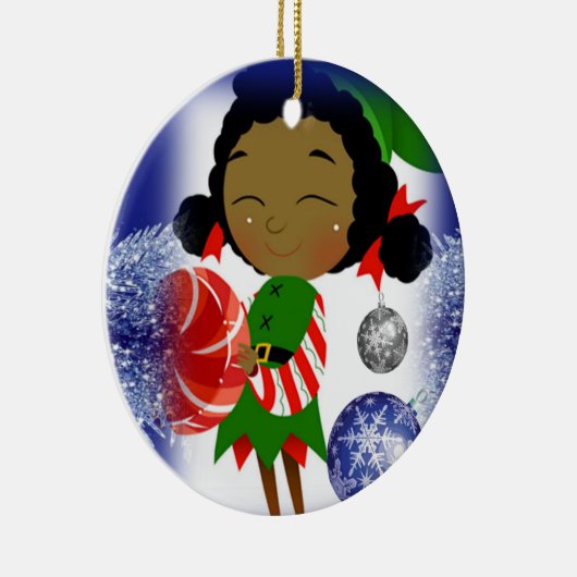 Weihnachtskalender, Elf Keramik Ornament (Rechts)