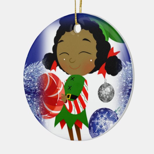 Weihnachtskalender, Elf Keramik Ornament (Links)