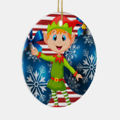 Weihnachtskalender, Elf Keramik Ornament (Rechts)