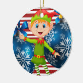 Weihnachtskalender, Elf Keramik Ornament (Links)