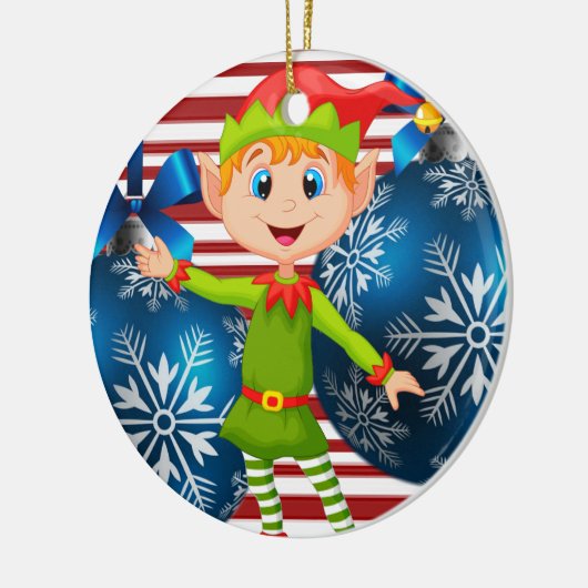Weihnachtskalender, Elf Keramik Ornament (Links)