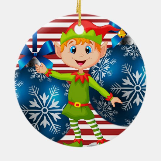 Weihnachtskalender, Elf Keramik Ornament (Hinten)