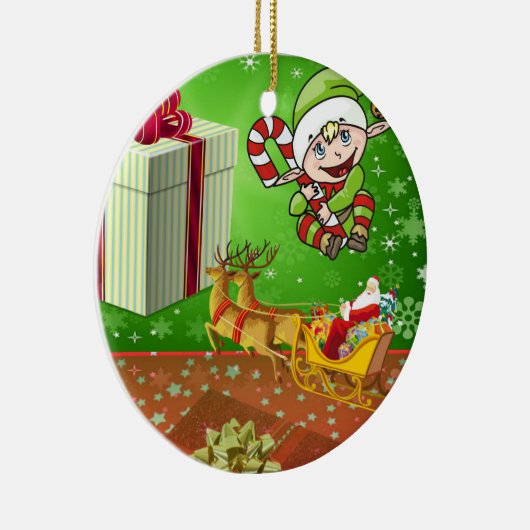 Weihnachtskalender, Elf Keramik Ornament (Rechts)