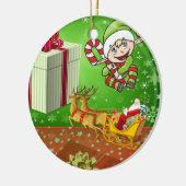 Weihnachtskalender, Elf Keramik Ornament (Links)