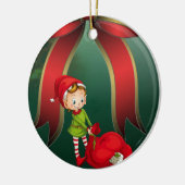 Weihnachtskalender, Elf Keramik Ornament (Links)