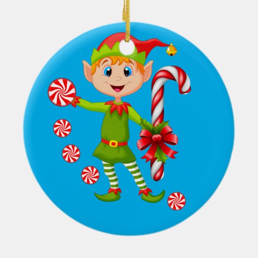 Weihnachtskalender, Elf Keramik Ornament (Hinten)
